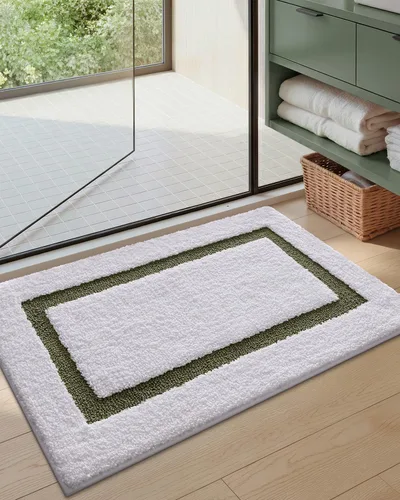 Vista 2 de Color&Geometry Alfombras de baño, de microfibra absorbentes de agua y de secado rápido, antideslizantes, lavables a máquina, extra suaves