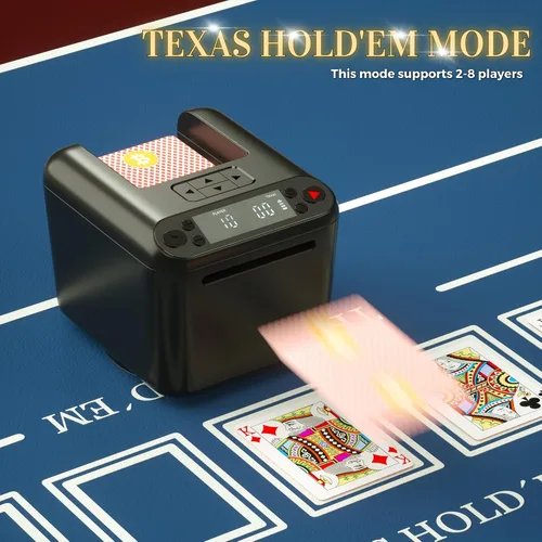 Vista 2 de Distribuidor automático de tarjetas, máquina distribuidora de tarjetas giratoria de 360° para UNO Casino Games 3 Decks Card Dealer, accesorios