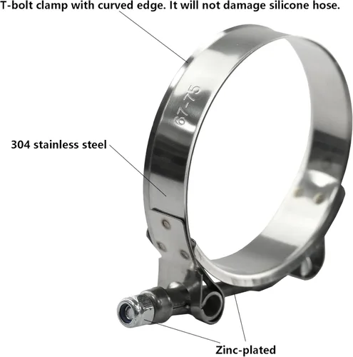 Vista 5 de Ucreative ID del codo de 90 grados manguera de silicona acoplador de alto rendimiento de 4 capas de 2.0 "(51 mm) para vehículo con abrazadera