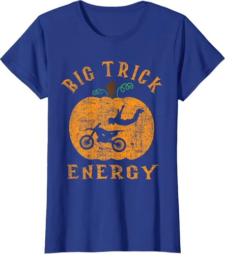 Vista 19 de Dirt Bike Motocross Halloween - Pumpkin Jack O Lantern T-Shirt Asphalt Grey