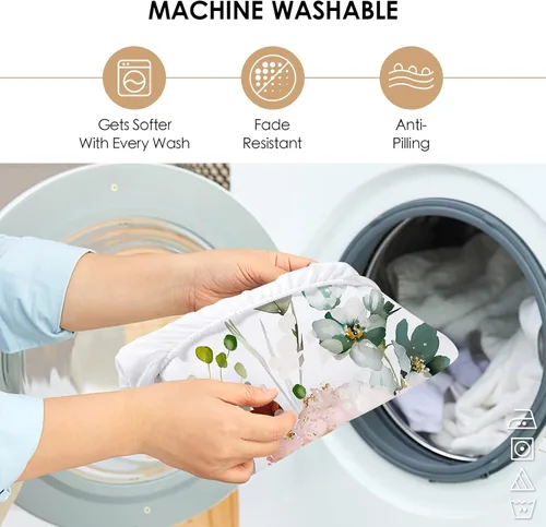 Vista 146 de YIYEA Sábana bajera ajustable de microfibra de doble cepillado de alta calidad, tamaño individual, sábana bajera ultra suave, encogimiento, Blanco