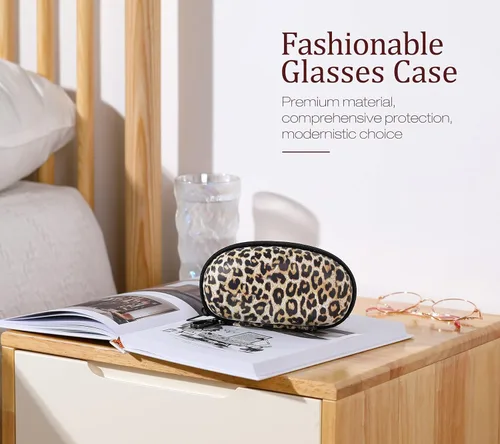 Vista 2 de MoKo Estuche de gafas de sol con mosquetón, unisex PU a prueba de golpes, protección de viaje gafas de transporte estuche de almacenamiento de gafas