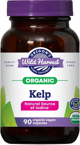 Oregon's Wild Harvest Suplemento orgánico de algas | Fuente natural de yodo | Cápsulas veganas, 90 unidades