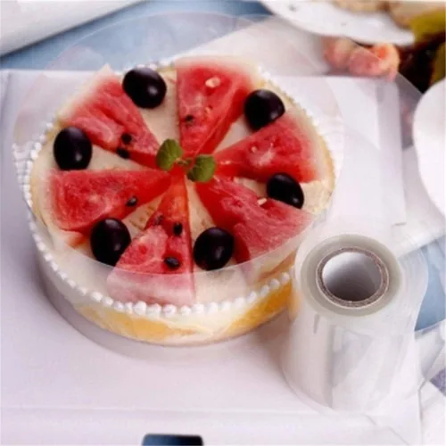 Vista 2 de OUKEYI Collar de pastel de 8 pulgadas x 394 pulgadas, rollos transparentes de acetato, plata, plástico PP de grado alimenticio, rectangular