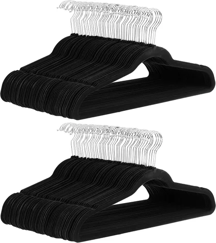 Vista 15 de Amazon Basics - Ganchos finos de terciopelo antideslizantes para trajes, paquete de 30, color negro