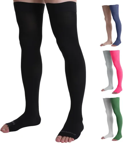 Vista 11 de Doc Miller Thigh High Compression Socks - Open Toe, 20-30mmHg for Varicose Veins, Calf, Leg & Ankle Support, Pregnancy & Maternity Stockings, Small