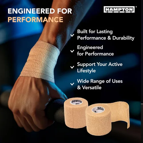 Vista 3 de Hampton Adams Como se ve en Shark Tank Vendaje autoadhesivo (paquete de 14) 15 pies Seguro para mascotas Vendaje elástico atlético