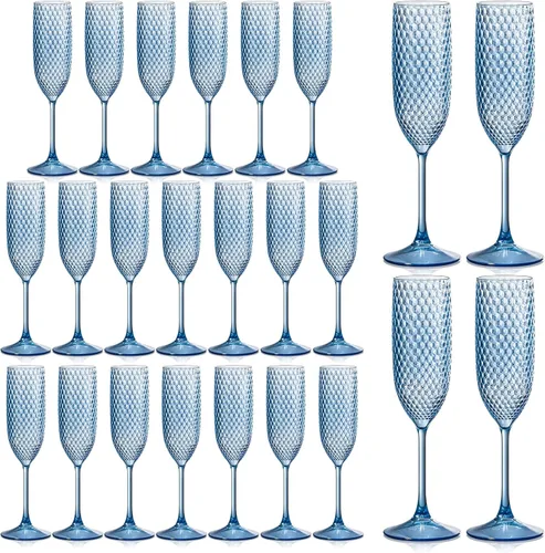 Vista 13 de Copas de champán de plástico, copas de champán irrompibles, copas de vino de diamante reutilizables, copas de vino transparentes para fiestas, copas