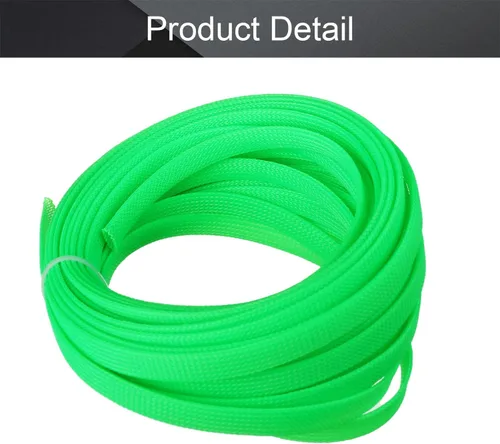 Vista 4 de Othmro Funda de cable trenzado flexible de PET de 32.8 pies de ancho de 0.39 pulgadas de ancho, funda de malla de alambre flexible para TV, audio