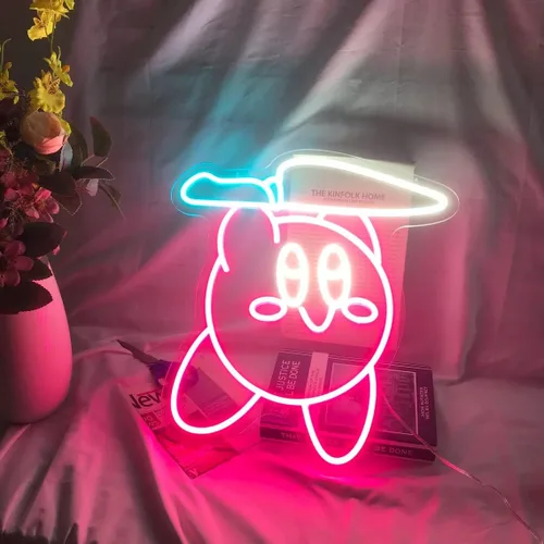 Queen Sense 15"x14" Kirby Knife LED Sign Light Neon Signs Lights Wall Party Decor Flex Lamp Flex062