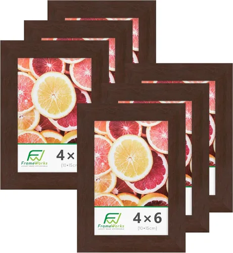 Vista 16 de FrameWorks Marcos de fotos clásicos de madera de 5 x 7 a 4 x 6 con vidrio templado, color negro, paquete de 2