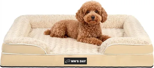 Cama ortopédica para perros de tamaño grande y mediano, cama grande de espuma viscoelástica lavable, sofá mediano para mascotas con funda extraíble,