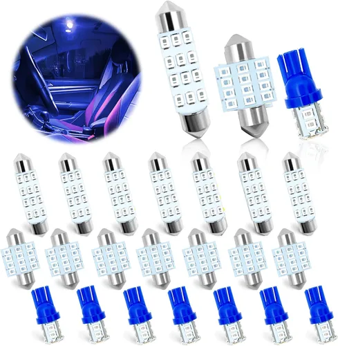 24 piezas de bombillas LED de repuesto interior, luces interiores del coche, juego de bombillas LED para cúpula del coche T10 31 mm 42 mm,