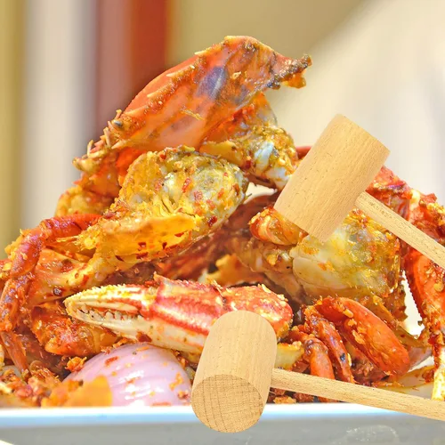 Vista 7 de Southern Homeware - Martillo de madera para galletas de mariscos, langosta y mariscos, juego de 4 unidades de madera dura