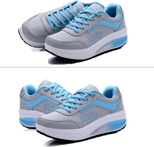 Vista 5 de Zapatos para caminar con cordones para mujer, con soporte de arco, transpirables, con plataforma de cuña, bajos, informales, ligeros, ortopédicos