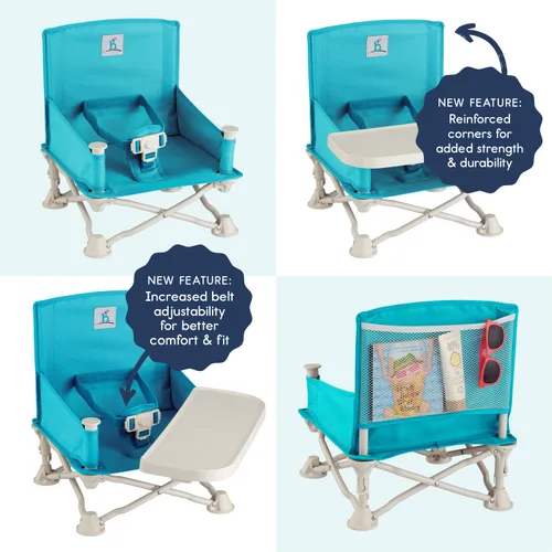 Vista 18 de Hiccapop OmniBoost Asiento elevador de viaje con bandeja para bebé Asiento elevador portátil plegable para bebé para mesa de comedor, camping