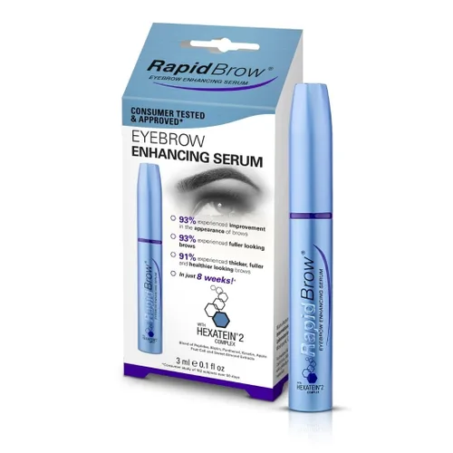 Vista 2 de rapidBrow Suero para mejorar las cejas de 0.1 fl oz - Suero hidratante para cejas visiblemente más gruesas con complejo de hexateína 2