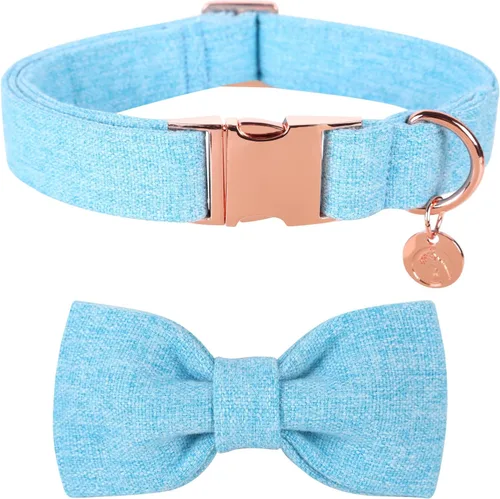 Vista 11 de DOGWONG Collar de algodón de cáñamo para perro con lazo, collar negro para mascotas, duradero, ajustable, para perros pequeños, medianos y grandes