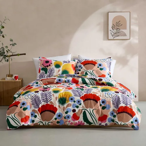 Vista 24 de Marimekko - Juego de funda de edredón tamaño King, ropa de cama de algodón orgánico con fundas a juego, decoración del hogar de lujo, certificado