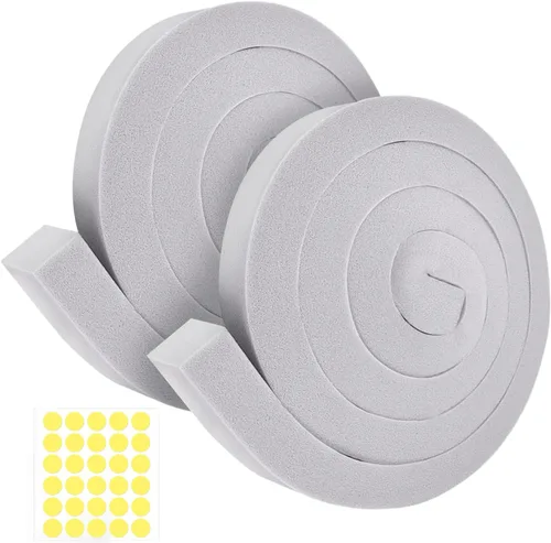 Vista 8 de Paquete de 2 cintas de espuma para aire acondicionado con adhesivo, 1 x 1 x 6.5 pies, kit de sellado de ventana de CA de alta resistencia