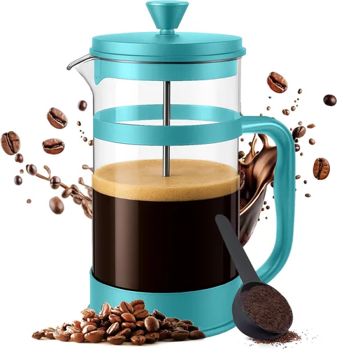 Utopia Kitchen French Press - Cafetera de café expreso y té con filtros triples, émbolo de acero inoxidable y vidrio de borosilicato resistente al