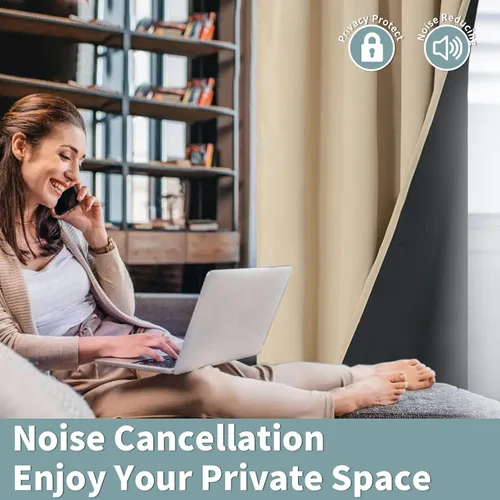 Vista 5 de BGment - Cortinas opacas para sala de estar de 63 pulgadas de largo, juego de 2 paneles, cortinas para oscurecer toda la habitación, cortinas