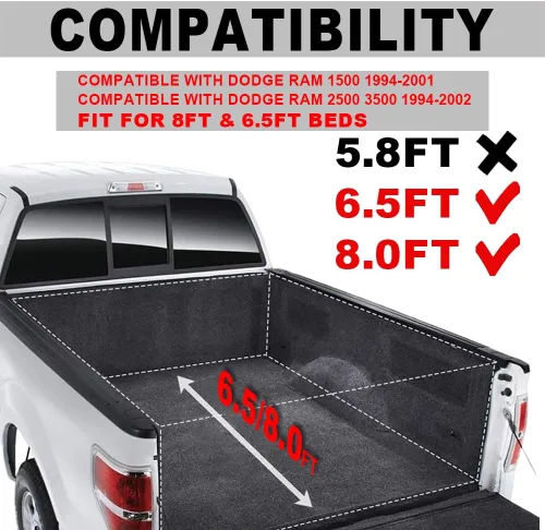 Vista 2 de CHEDA 4 guardabarros compatibles con Dodge Ram 1994 1995 1996 1997 1998 1999 2000 2001 Dodge Ram 1500/1994-2002 Dodge Ram 2500 3500 texturizado