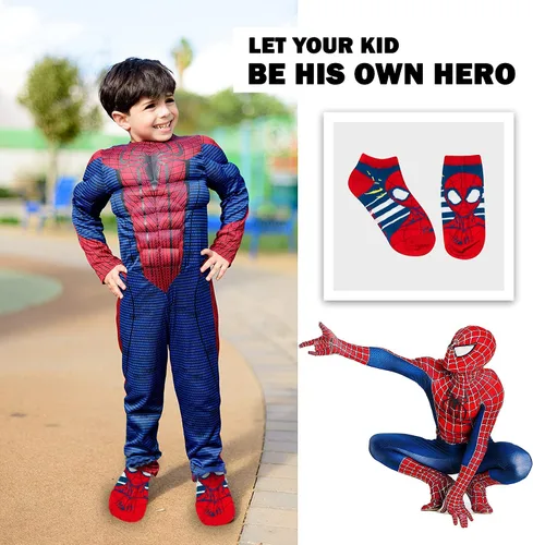 Vista 5 de Marvel Calcetines Spider-man para niños, 10 pares de calcetines de corte bajo para niños de 3 a 9 años