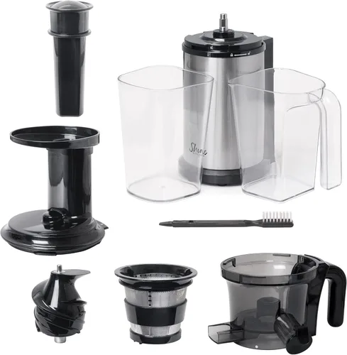 Vista 5 de Shine Kitchen Co SJV-107-A - Exprimidor de masticación lenta de acero inoxidable