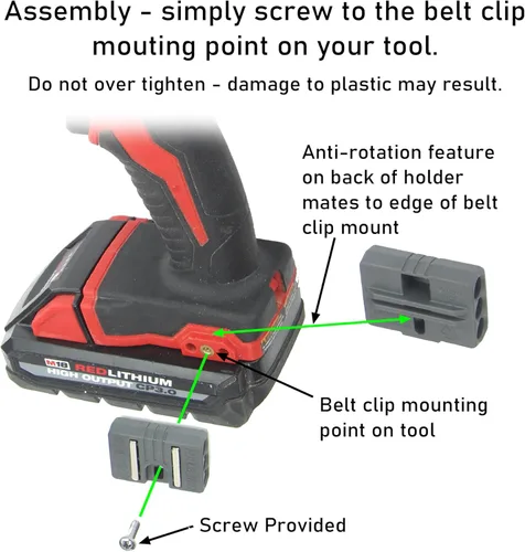 Vista 6 de Halberd Portabrocas Magnético Estándar, Ajuste Universal para Clip de Cintura, Tornillo con Fuerte Imán de Neodimio para Milwaukee, DeWalt, Ridgid