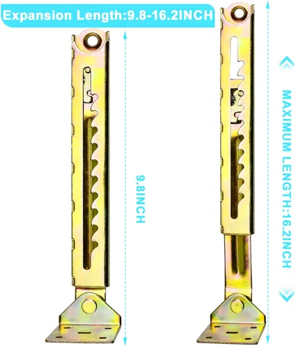 Vista 2 de Enenes Bisagras de ángulo ajustables de 10 engranajes, 2 varillas de elevación en ángulo, accesorios de elevación de mesa para escritorios, camas