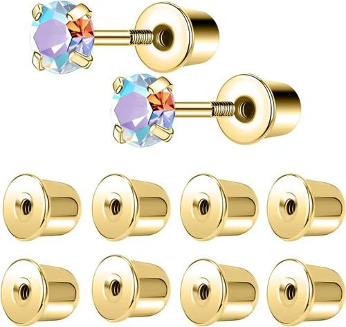 Vista 12 de AoedeJ Parte trasera de aretes de acero inoxidable con cierre de bola, reemplazos de parte trasera de aretes, parte trasera de aretes con tuerca