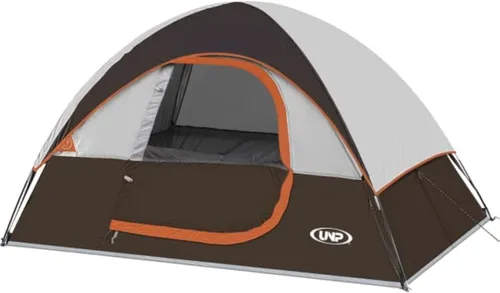 Tienda de Campaña de 2 Personas, Tienda Impermeable y Resistente al Viento con Sombra de Lluvia, Fácil de Montar - Tiendas de Domo Portátiles para