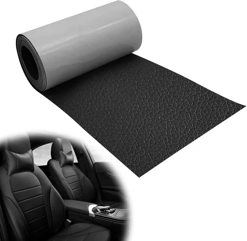 Parche de reparación de cuero autoadhesivo negro para muebles, 4 x 63 pulgadas, excelente adhesión, parche de reparación de cuero autoadhesivo para