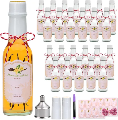 Vista 10 de Botellas de salsa picante de 5 onzas con tapas, Woozy transparente con cápsulas retráctiles, botellas de vidrio pequeñas para elaboración de vino