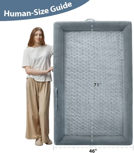 Vista 6 de WNPETHOME Cama humana para perros adultos, sofá lavable para perros con funda impermeable extraíble, sofá cama grande ortopédica para mascotas