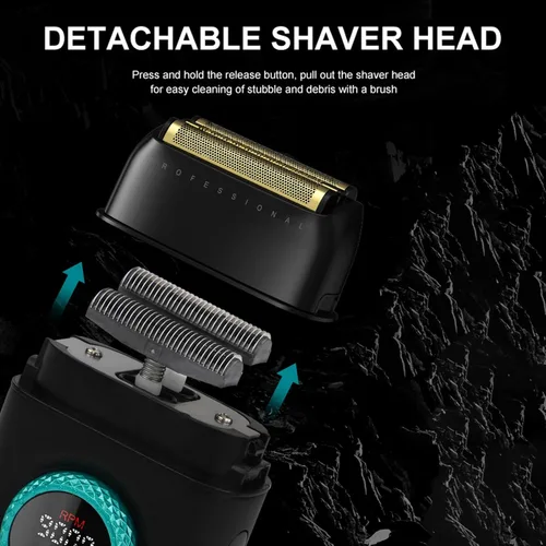 Vista 3 de VGR 378 Electric Shavers for Men, Triple Floating Blade Foil Shaver Cordless Men's Electric Razor, 9000 RPM Motor Bald Shavers Titanium Foils with