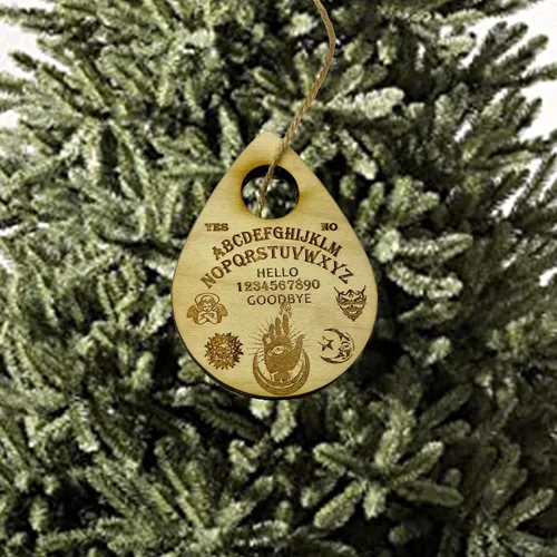 Vista 4 de Adorno - Tabla de espíritus - Madera cruda 3x2 pulgadas