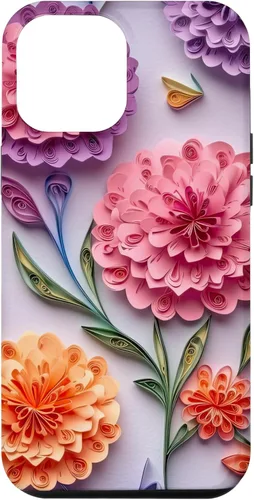 Vista 26 de Funda de claveles estilo Quilling de papel para iPhone 17