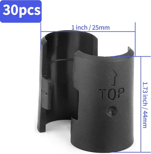 Vista 3 de Paquete de 30 clips de alambre negro para estantes de 1 pulgada, clips de plástico para estantería, clips de plástico redondos de plástico, clips