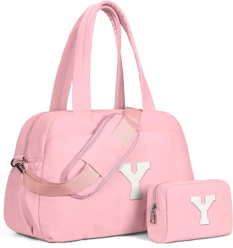 Vista 99 de Bolsa de lona Vogewood, bolsas personalizadas de fin de semana para mujer, bolsas de viaje con estuche de maquillaje, regalos de cumpleaños, Beige