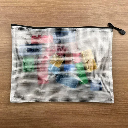 Vista 9 de 18 unidades, bolsas de malla de plástico con cremallera para documentos, carpetas de archivos con cremallera para suministros de oficina, viajes