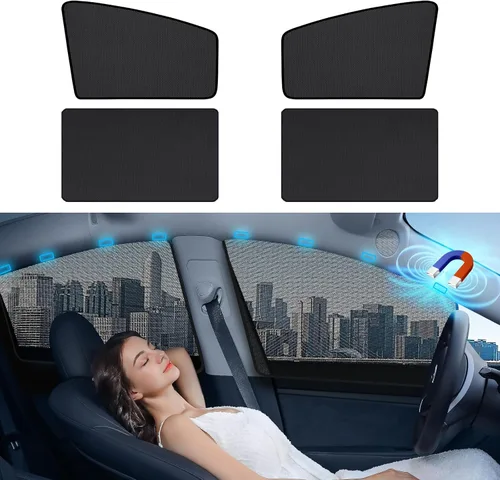 Vista 11 de Aokway Parasol para Ventana de Automóvil (Paquete de 2) – Parasol Magnético para Ventana Lateral Bloqueador UV para Conductor y Pasajero 99%