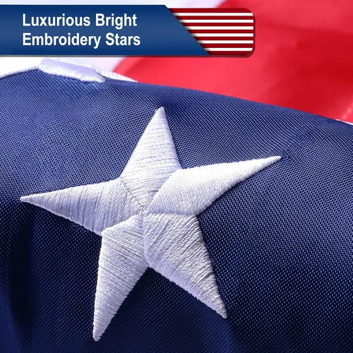 Vista 2 de Bandera estadounidense de 20x30 pies resistente para exteriores - Bandera premium de EE. UU. de 20x30 pies, bandera de EE. UU. con estrellas