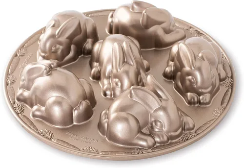 Vista 7 de Nordic Ware Bunny in Basket - Molde para tartas 3D, 10 tazas, caramelo