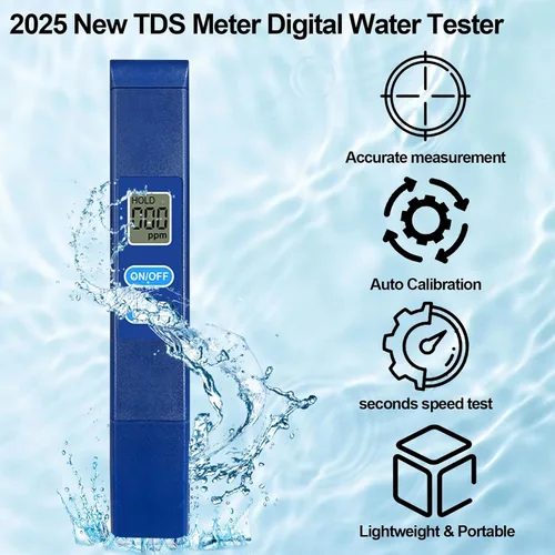 Vista 5 de Medidor TDS Digital Probador de Agua - 0-9990ppm Probador de Calidad de Agua de Alta Precisión, Detección Rápida de 2s, Pantalla LCD, Diseño