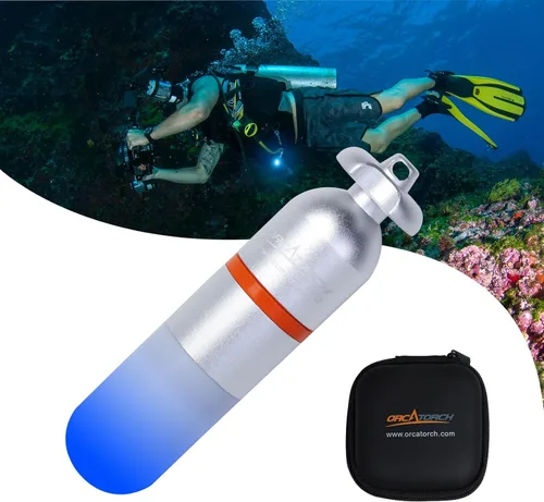 Vista 12 de ORCATORCH SD01PRO Luz de Señal de Buceo Mejorada y Brillante, Faro Sumergible Mini Marcador de Tanque con Modos Constante y Parpadeante, para Buceo