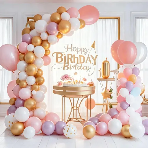 Vista 2 de Chamvis Soporte de arco de globos, kit de arco de globos ajustable de 8.2 pies y 5 pies, marco de arco de boda, soporte de arco de flores, arco