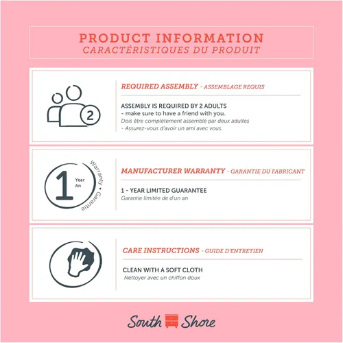 Vista 8 de South Shore Sweedi - Cama con cabecera de marco de casa, tamaño individual, color blanco puro