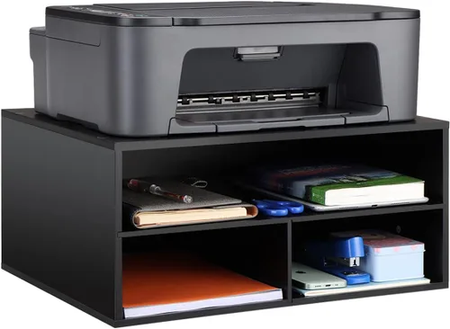 Vista 11 de EMERIT Soporte Grande para Impresora, Mesa de Impresora Ajustable con Almacenamiento, Elevador de Impresora de 2 Niveles Organizador de Papel